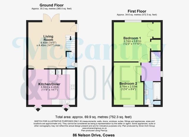 VERY WELL PRESENTED END OF TERRACE HOME - Nelson Drive, Cowes floorplan